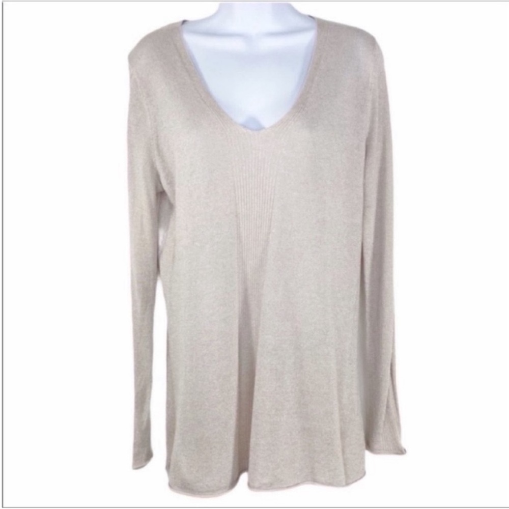 NYDJ metallic silver threading sweater S